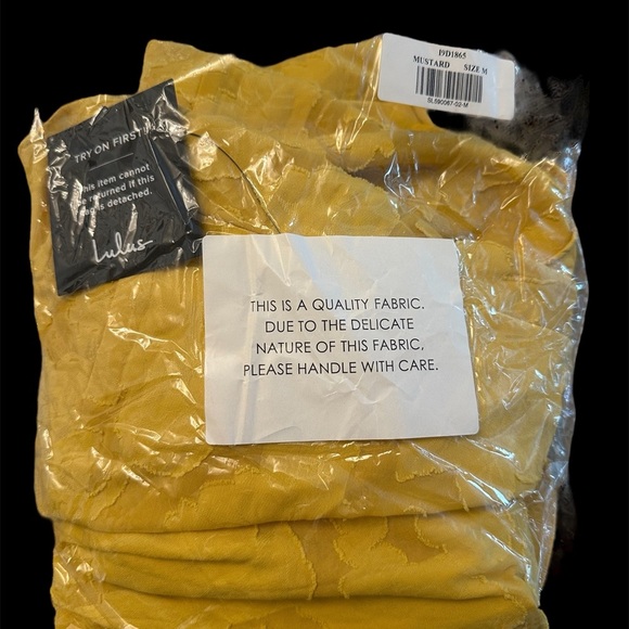 Lulus True Lover Mustard Yellow Burnout Floral Strapless Mini Dress Womens M NWT - Picture 5 of 10